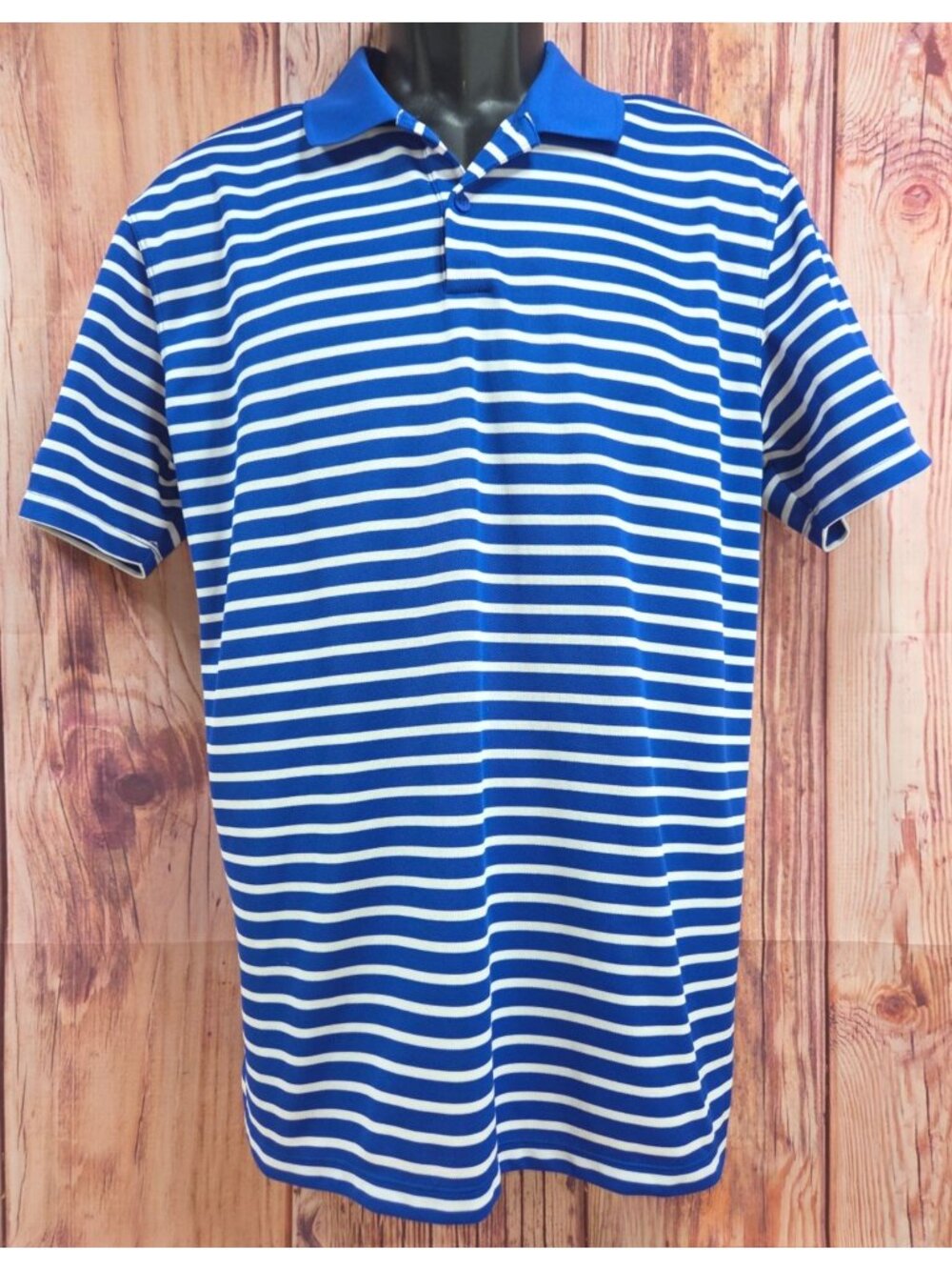 Nike Mens Blue Striped Dri-Fit Polo Shirt Medium Duck Cup 2025